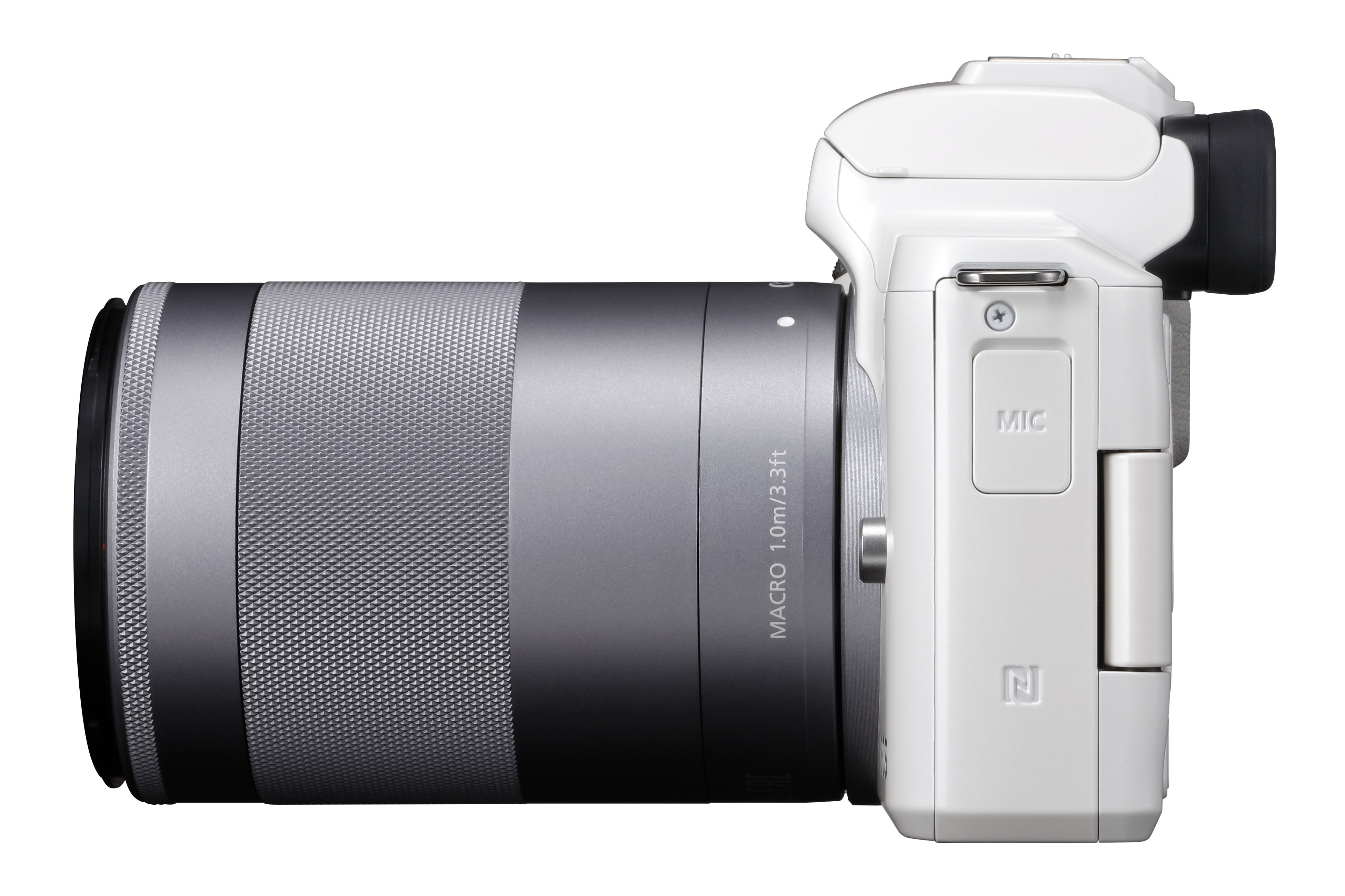 CANON EOS M50 Kit Systemkamera mit Objektiv 15-45 mm, 55-200 mm, 7,5 cm Display Touchscreen, WLAN