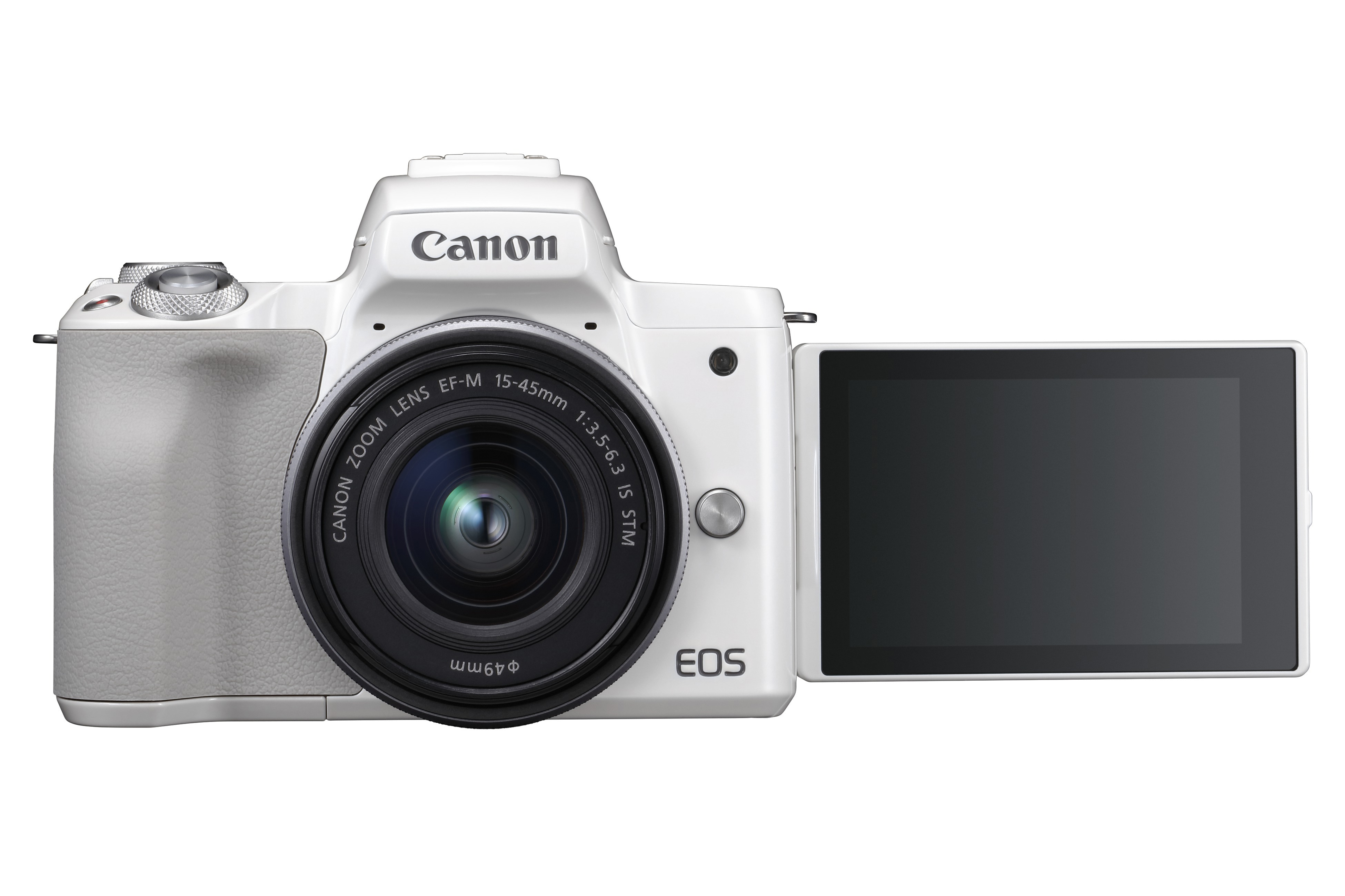 CANON EOS M50 Kit Systemkamera mit Objektiv 15-45 mm, 55-200 mm, 7,5 cm Display Touchscreen, WLAN