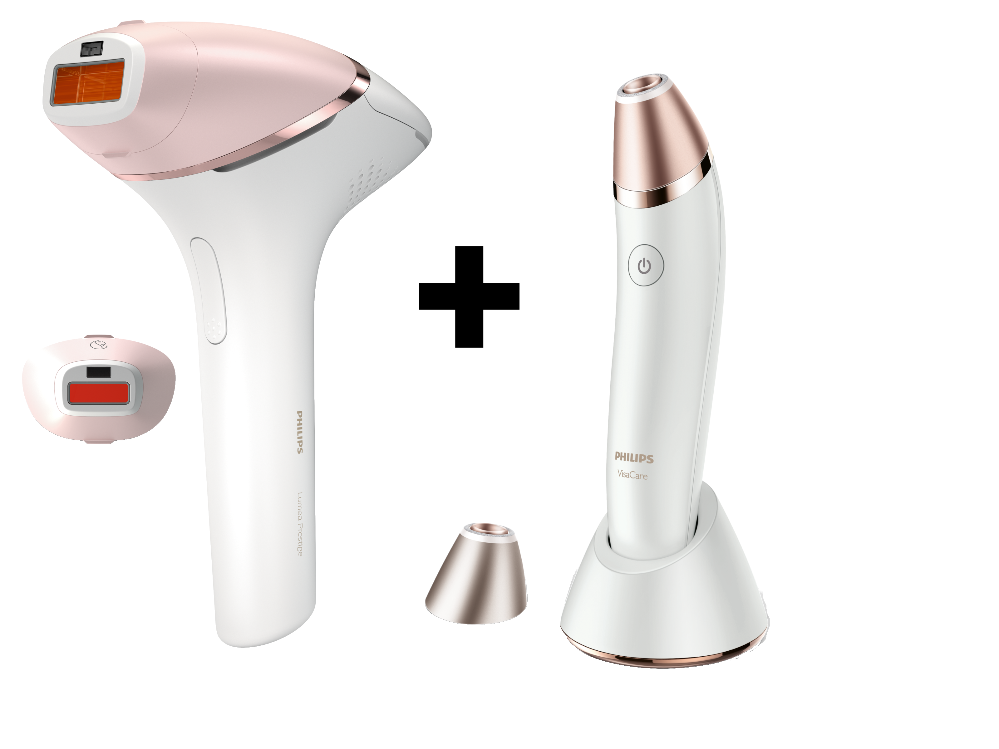 PHILIPS IPL Lumea Prestige BRI 950/00 + Microdermabrasionsgerät Visa Care SC 6240/01 IPL-Haarentfernungsgerät (Rosa, Weiß, mit , )