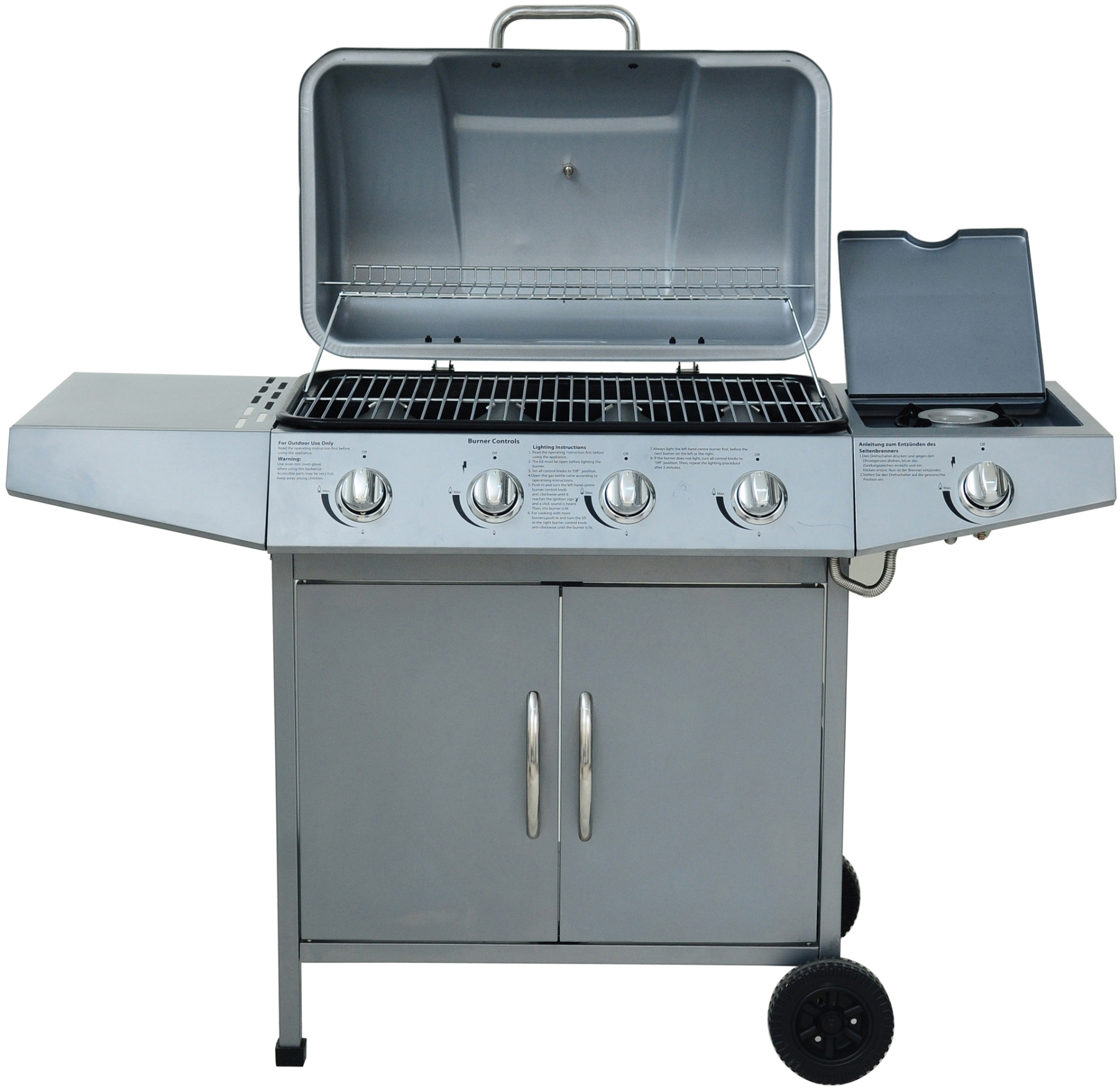 EL FUEGO AY 459 Dayton 4 + 1 Gasgrill, Silber (12300 Watt)
