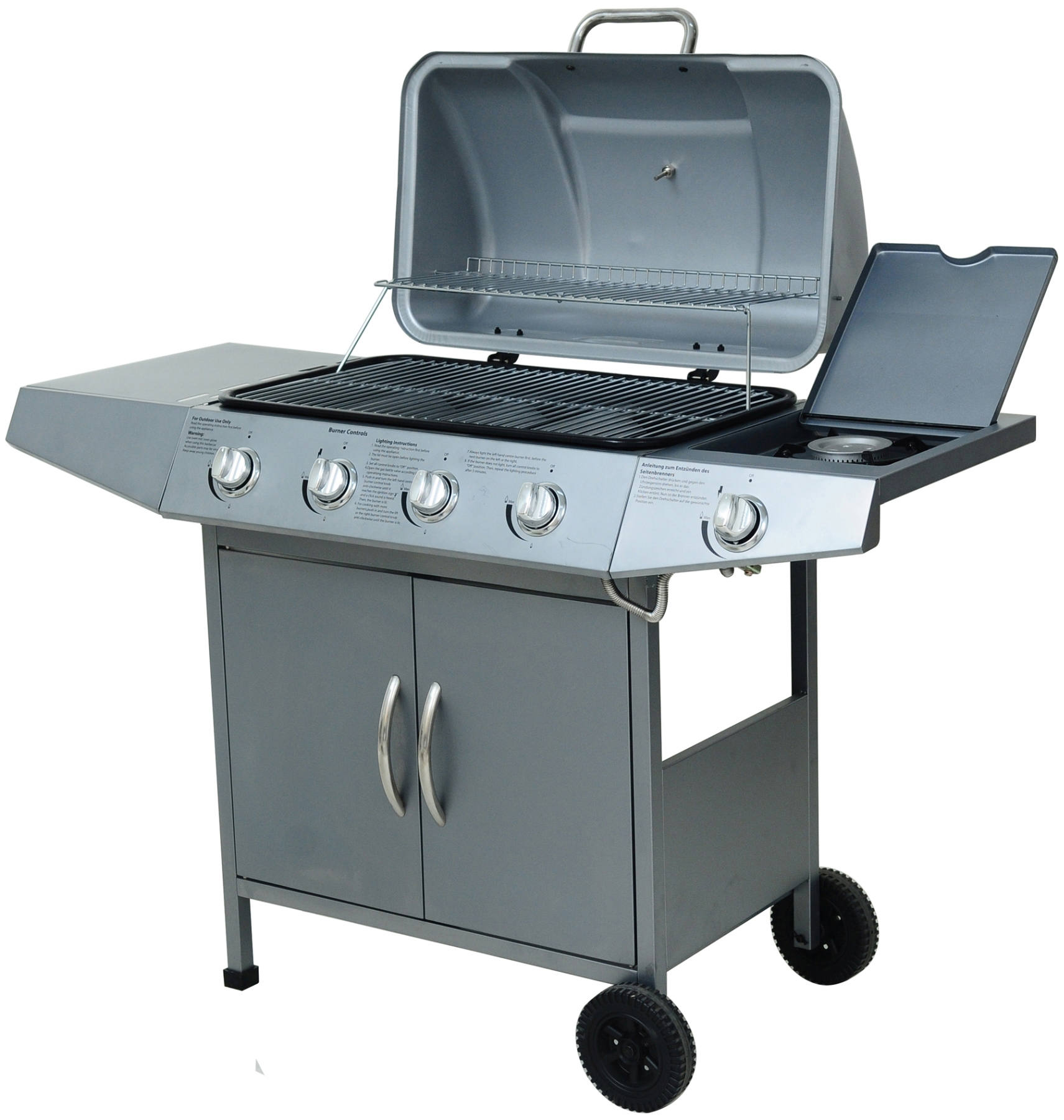 EL FUEGO AY 459 Dayton 4 + 1 Gasgrill, Silber (12300 Watt)