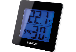 SENCOR SWS 1500 B Órás hőmérő, Fekete, Kék LCD kijelzővel