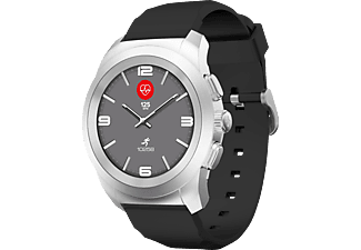 MYKRONOZ ZeTime Regular Original Brushed Hybrid Smartwatch Silikon, 210 mm, Silber/Schwarz