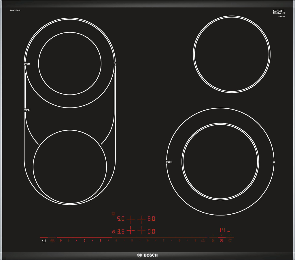 BOSCH PKM675DP1D Serie8 Beépíthető üvegkerámia főzőlap
