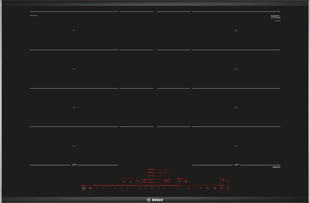BOSCH PXY875DE3E Serie8 Beépíthető flexInduction üvegkerámia főzőlap