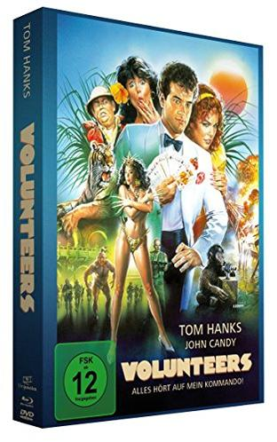 Film-DVD-Cover. Tom Hanks und andere sind zu sehen. Der Titel des Films lautet Volunteers.