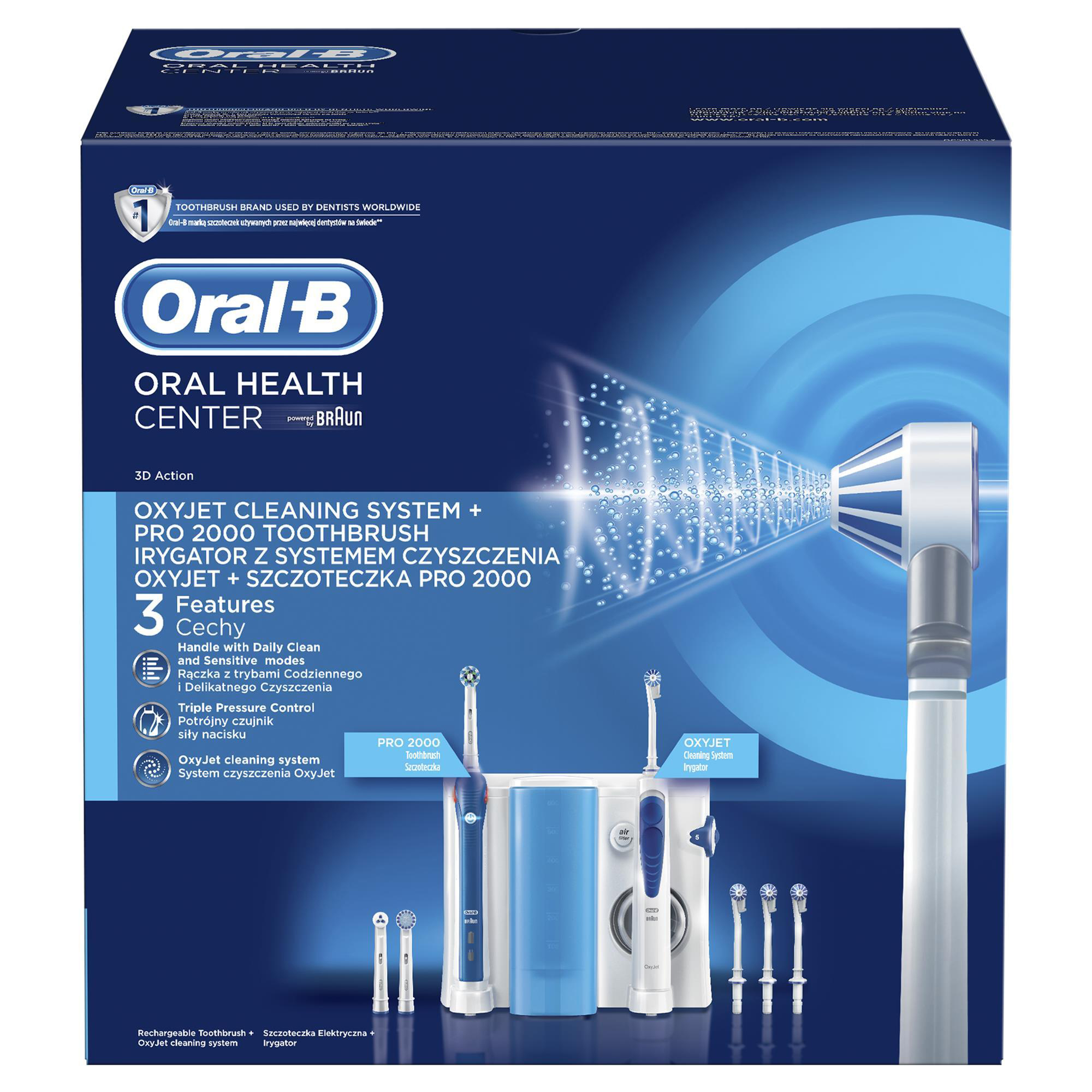 ORAL-B Mundpflegecenter Pro 2 Health Center OxyJet, weiß/dunkelblau