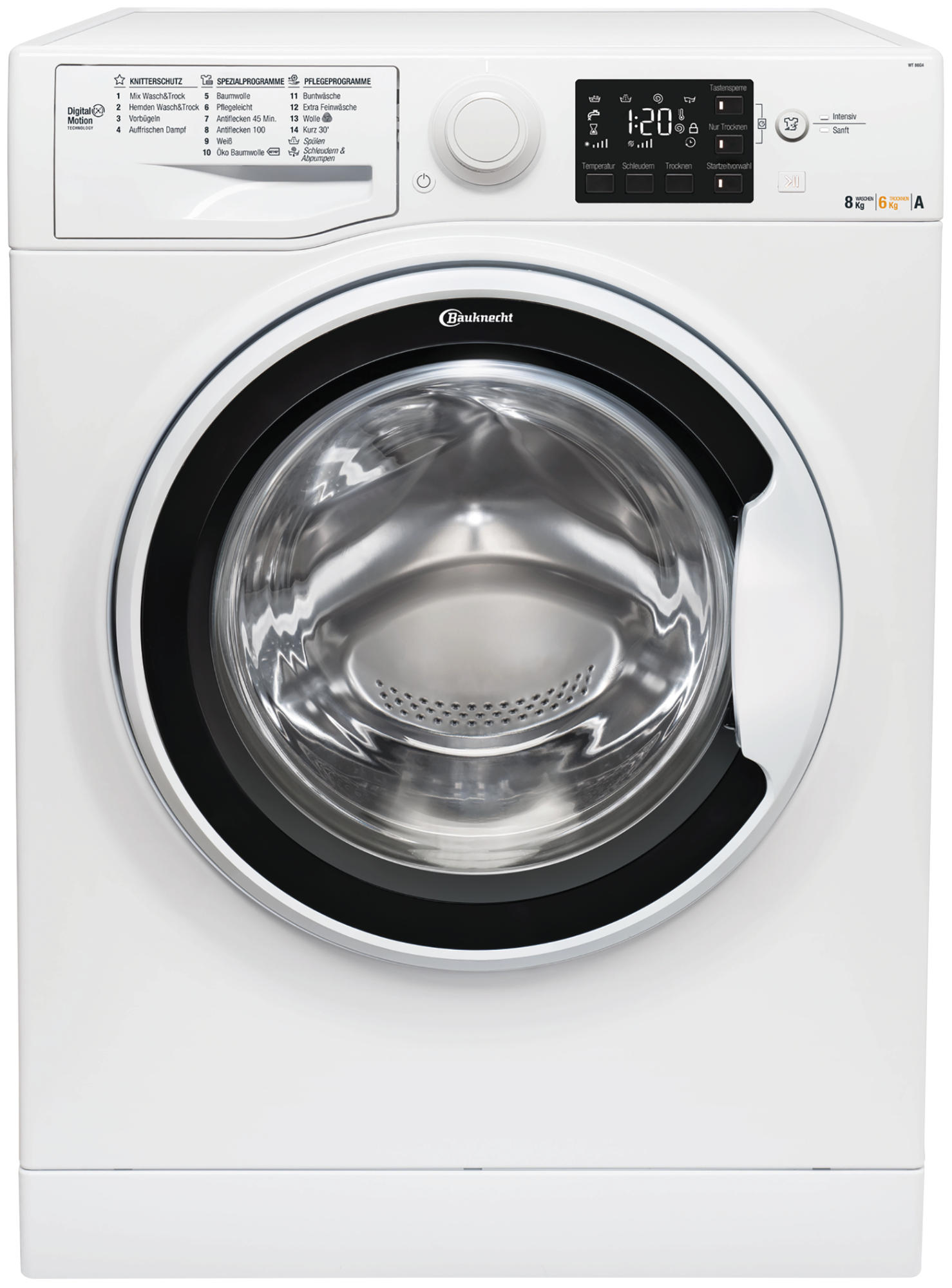 BAUKNECHT Waschtrockner WT 86G4 DE (8 kg, 1400 U/Min.)