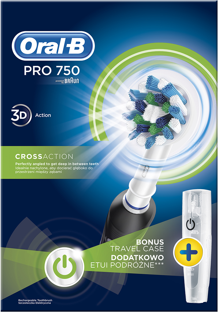 ORAL-B PRO 750 CROSS ACTION elektromos fogkefe + úti tok