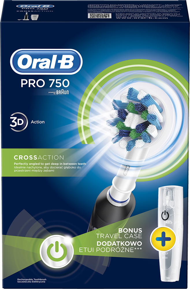 ORAL-B PRO 750 CROSS ACTION elektromos fogkefe + úti tok