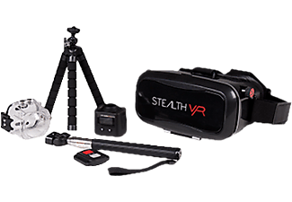 STEALTH STEALTH VR 360 - Set di action camera - Action Camera + Kit di montaggio della camera + Cuffia VR100 - Nero - camma d'azione Nero