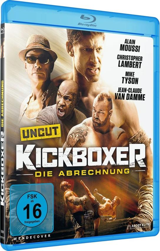 Blu-ray-Cover: 'Kickboxer: Die Abrechnung' mit verschiedenen Schauspielern auf dem Cover.