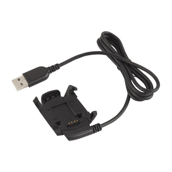 Schwarzes USB-Ladekabel mit einer Ladestation.