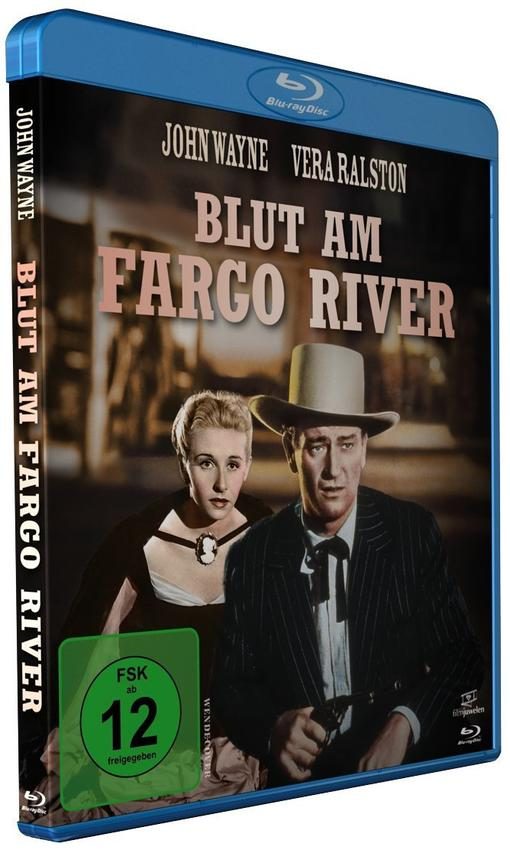 Blu-ray-Cover für 'Blut am Fargo River' mit John Wayne.