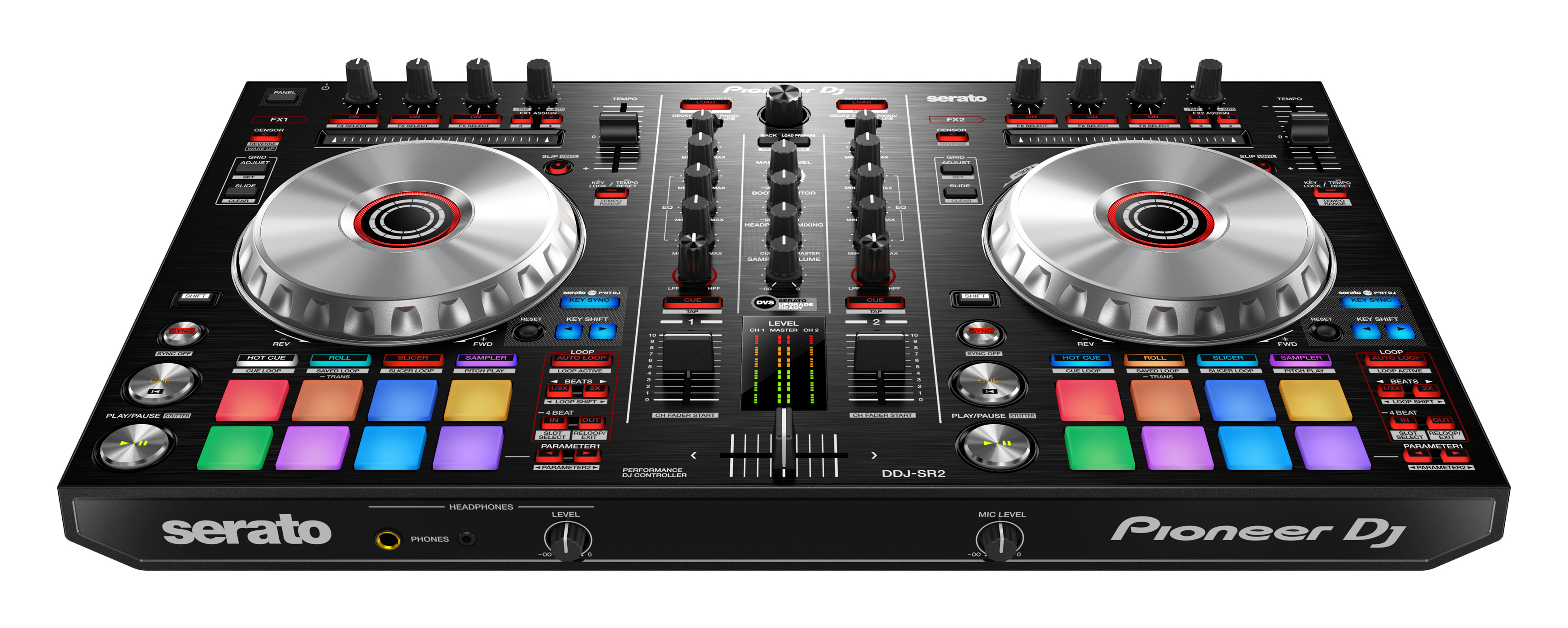 PIONEER DJ DDJ-SR2 Schwarz 2-Kanal-DJ-Controller, Tragbarer