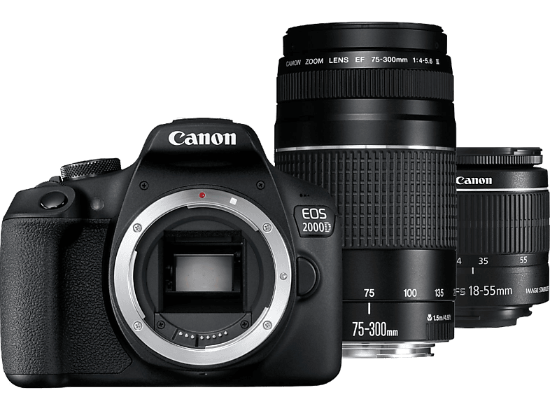 CANON Reflexcamera EOS 2000D + EF-S 18-55mm + 75-300 mm DC (2728C017AA)