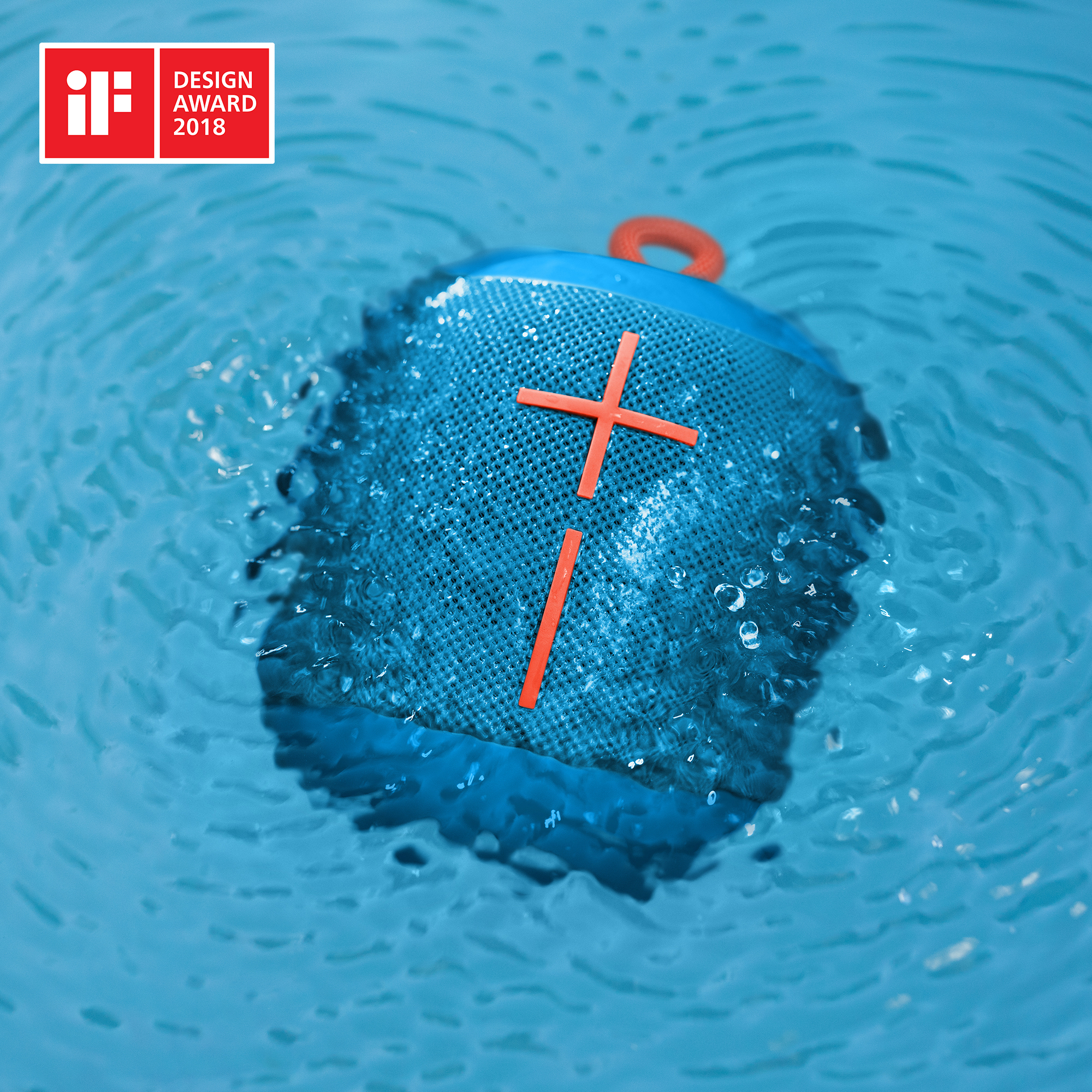 ULTIMATE EARS WONDERBOOM Bluetooth Lautsprecher, Subzero Blau, Wasserfest