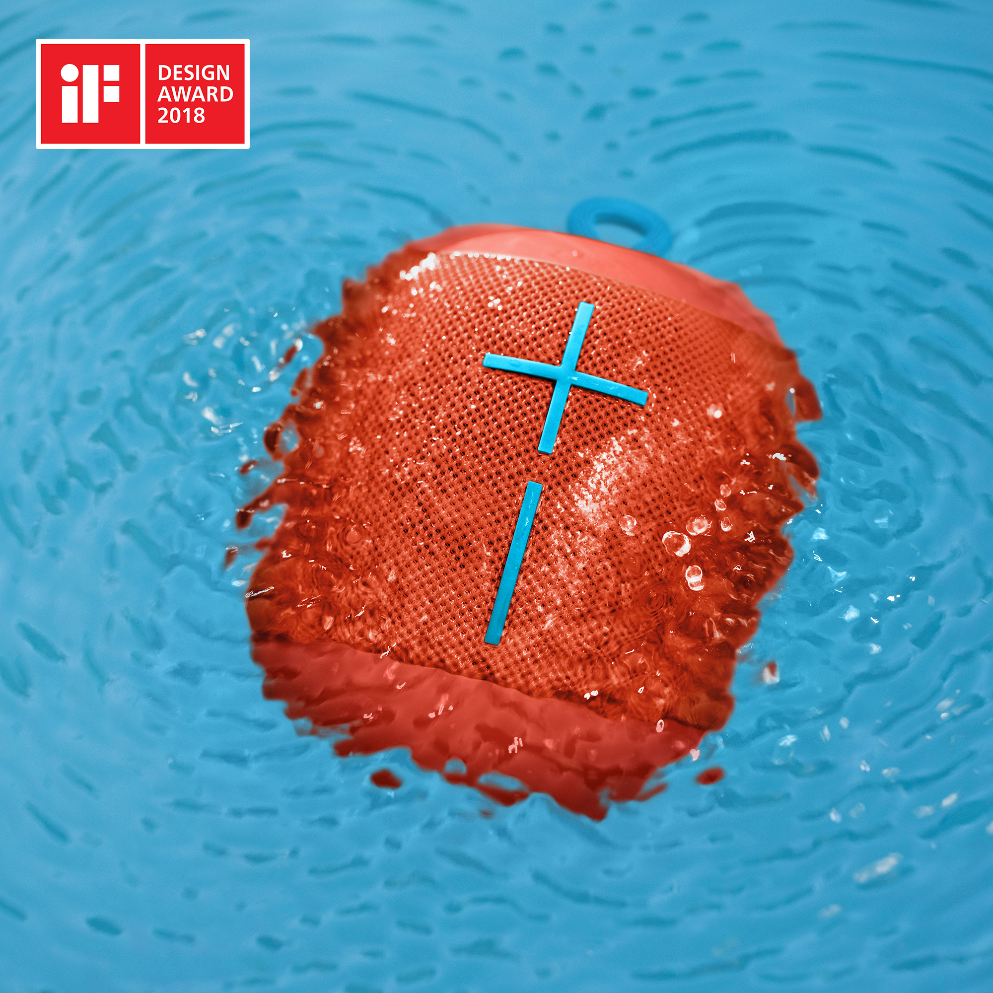 ULTIMATE EARS WONDERBOOM Bluetooth Lautsprecher, Feuerball Rot, Wasserfest