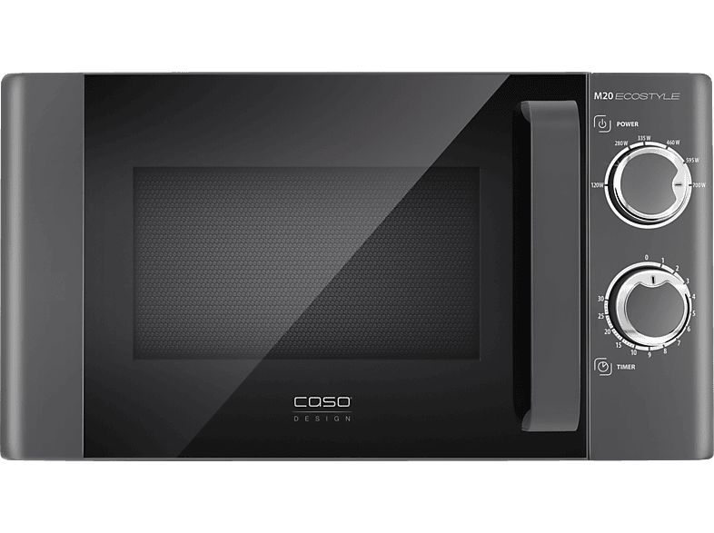 Caso 3307 M 20 Ecostyle Mikrowelle (700 Watt, Freistehend, 20 l, Grau / schwarz)