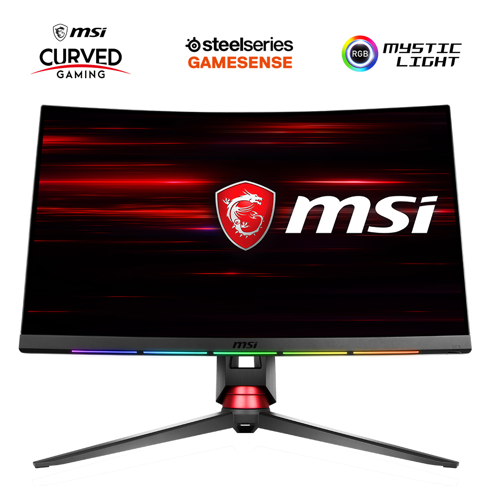 MSI Curved Gaming Monitor Optix MPG27CQ 27 Zoll WQHD 27 Zoll Gaming Monitor, WQHD, 1 ms Reaktionszeit, 250 cd/m², 144 Hz, Schwarz