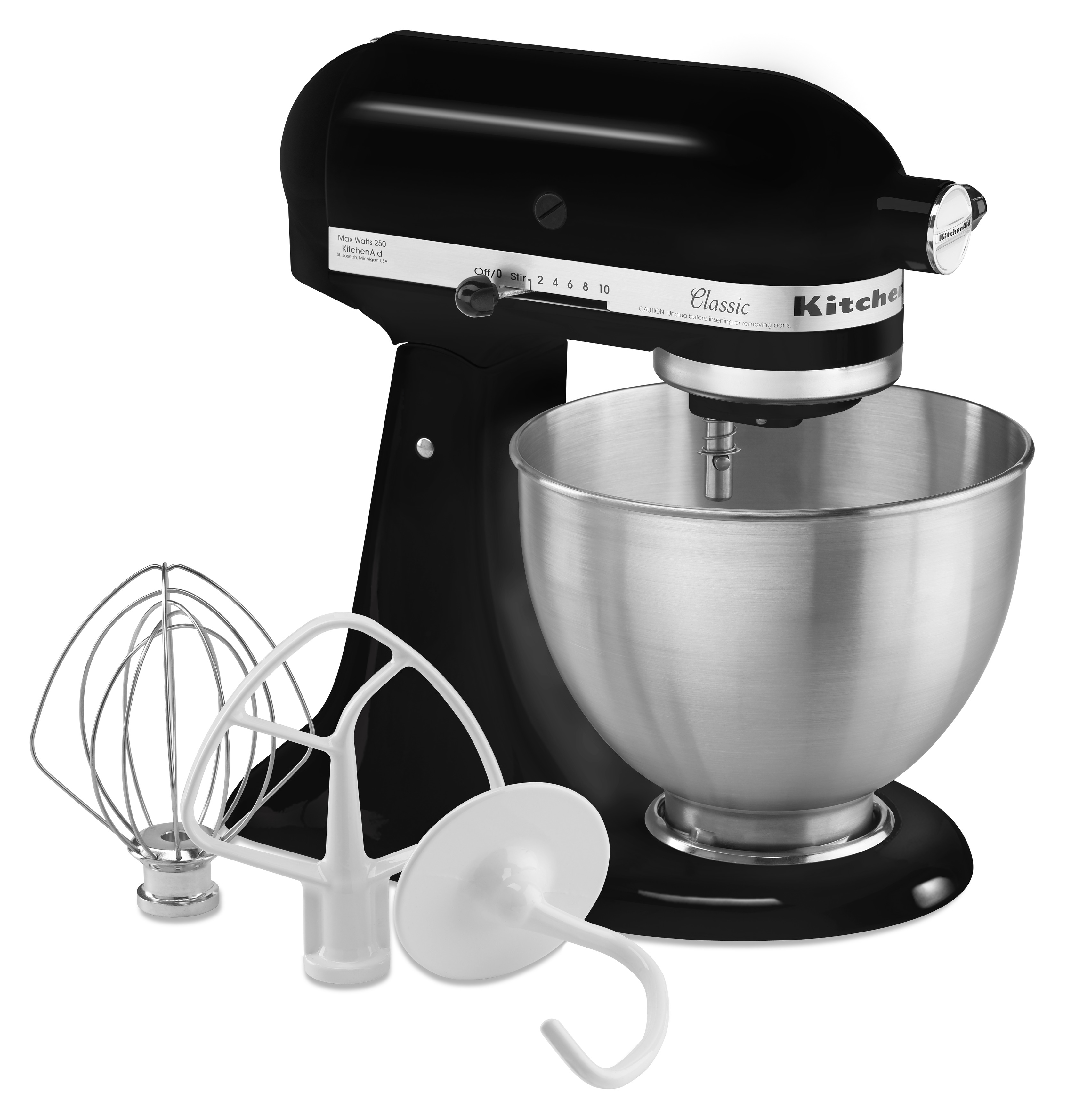KITCHENAID 5K45SSEOB Classic Küchenmaschine Onyxschwarz (Rührschüsselkapazität: 4,3 l, 275 Watt)