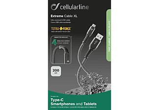 CELLULARLINE EXTREME CABLE XL USB-C 2M BLACK - Cavo di ricarica e trasmissione dati ()
