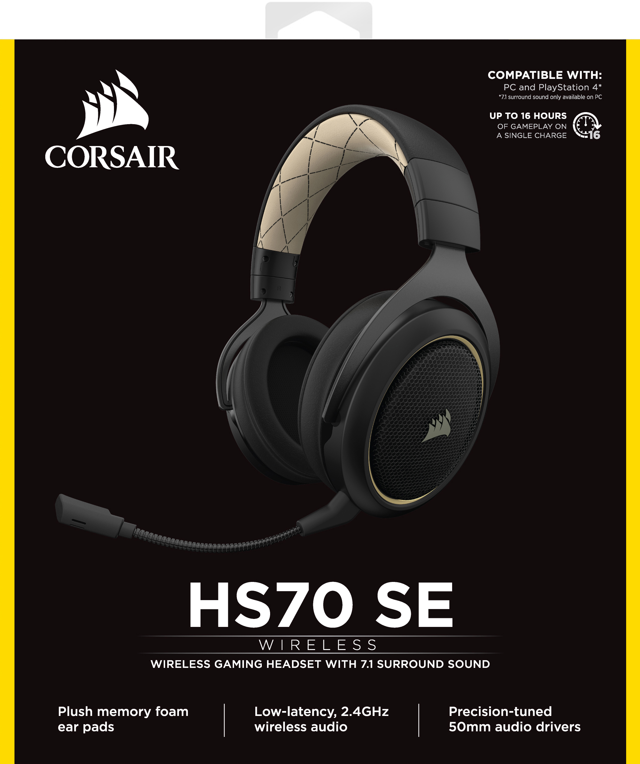 CORSAIR HS70 SE CA-9011178-EU, Over-ear Gaming Headset Schwarz