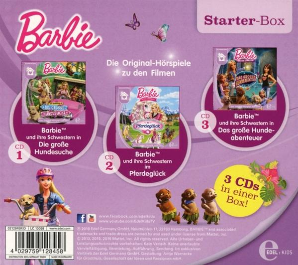 Barbie Starter-Box mit drei CDs: Barbie und die Hundesuche, Pferdeglück und Das große Hundeabenteuer.