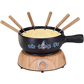 NOUVEL Valais Wood Limited Edition - Set à fondue au fromage électrique (Noir/Brun)