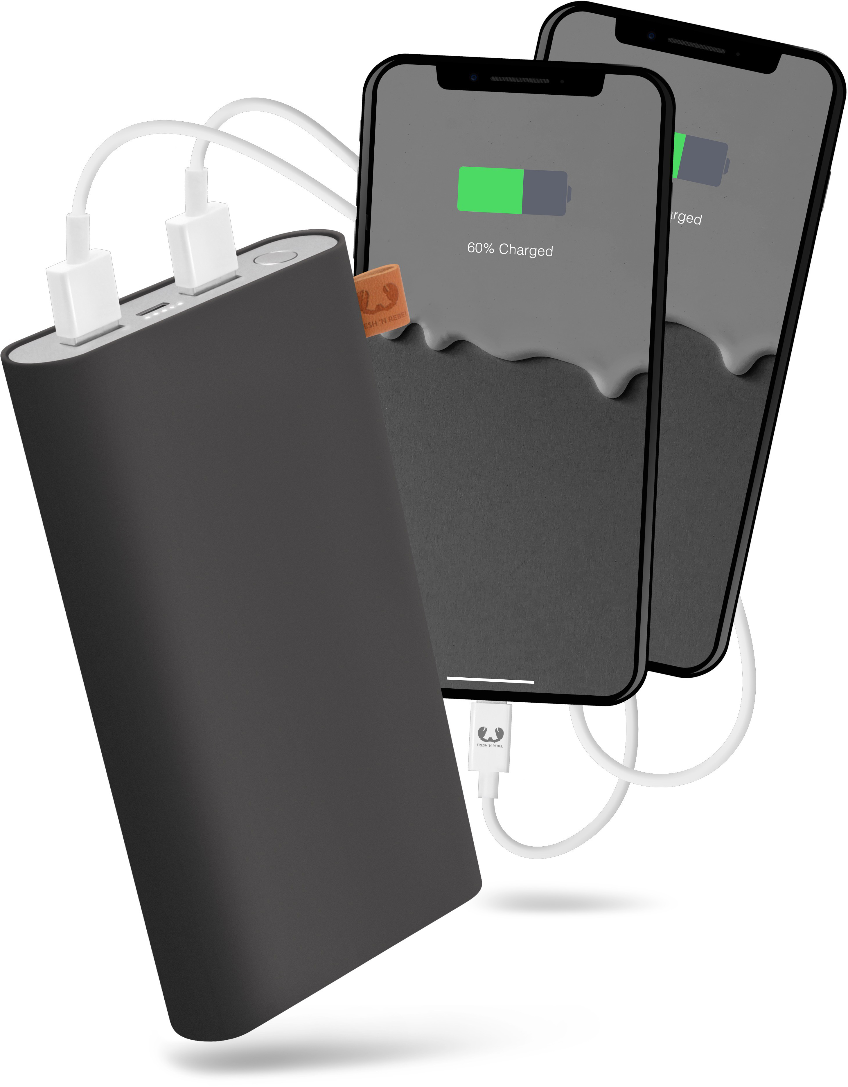 FRESH ‘N REBEL Concrete Powerbank 18000 mAh Schwarz