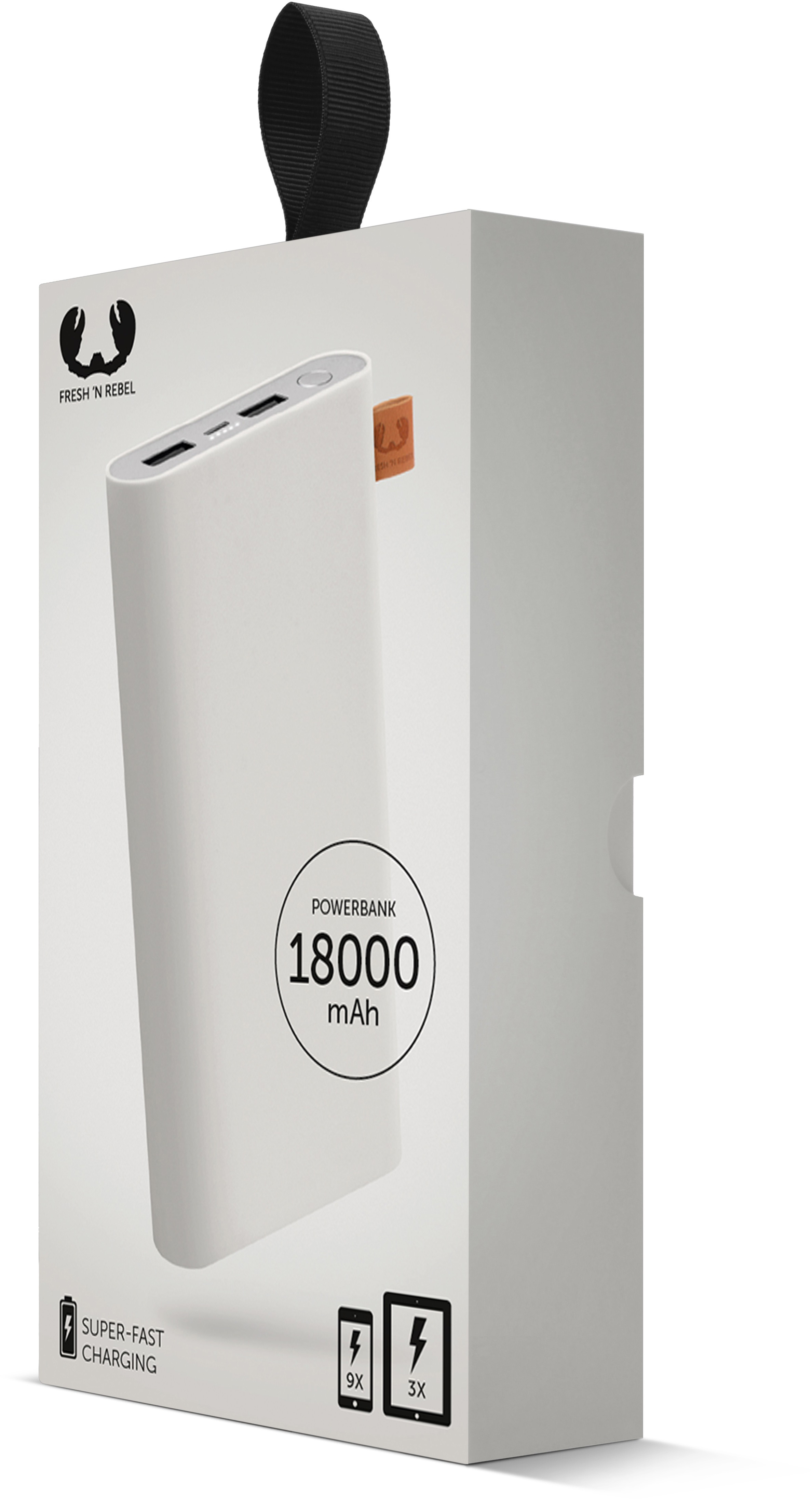 FRESH ‘N REBEL Cloud Powerbank 18000 mAh Grau