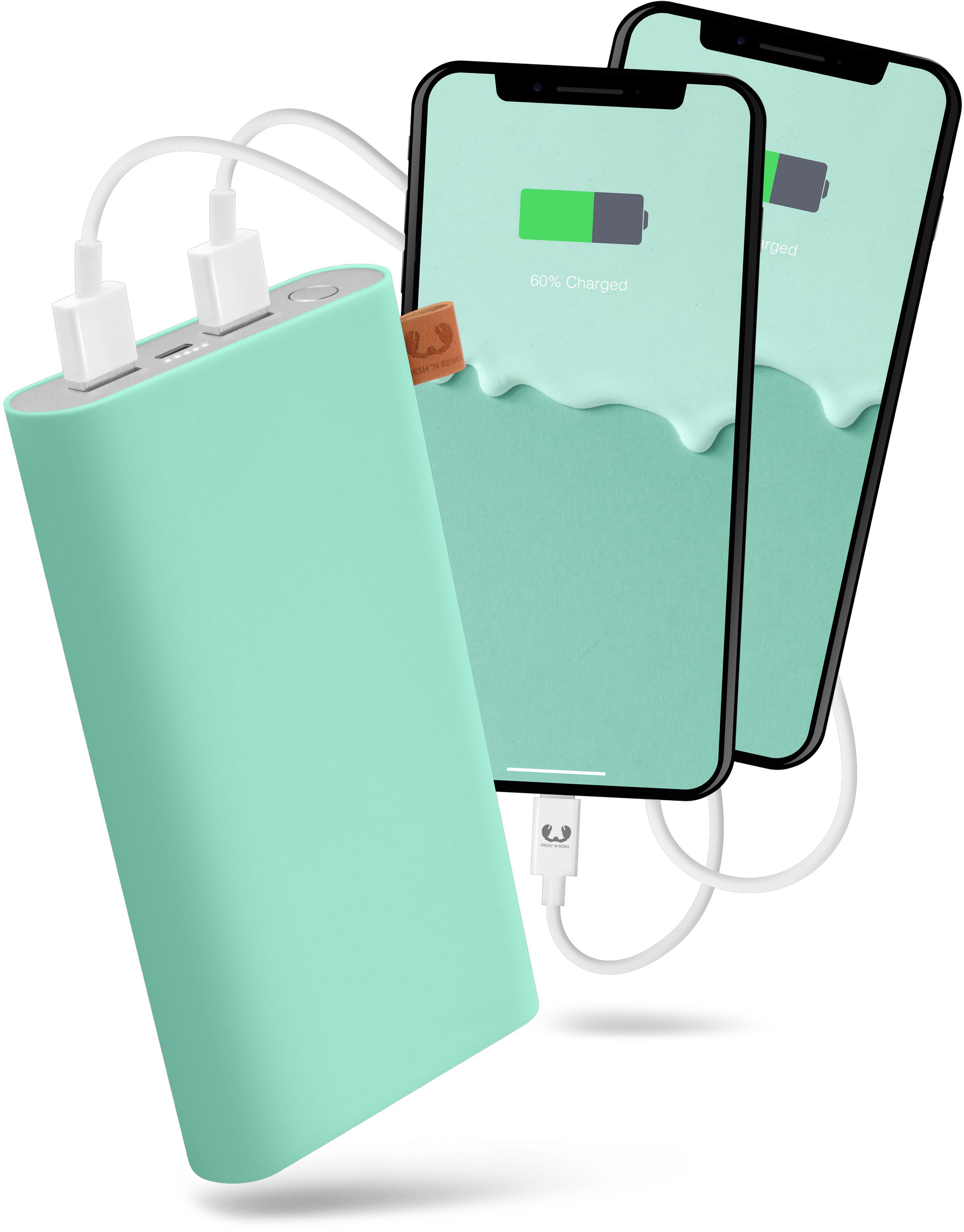 FRESH ‘N REBEL Peppermint Powerbank 18000 mAh Türkis