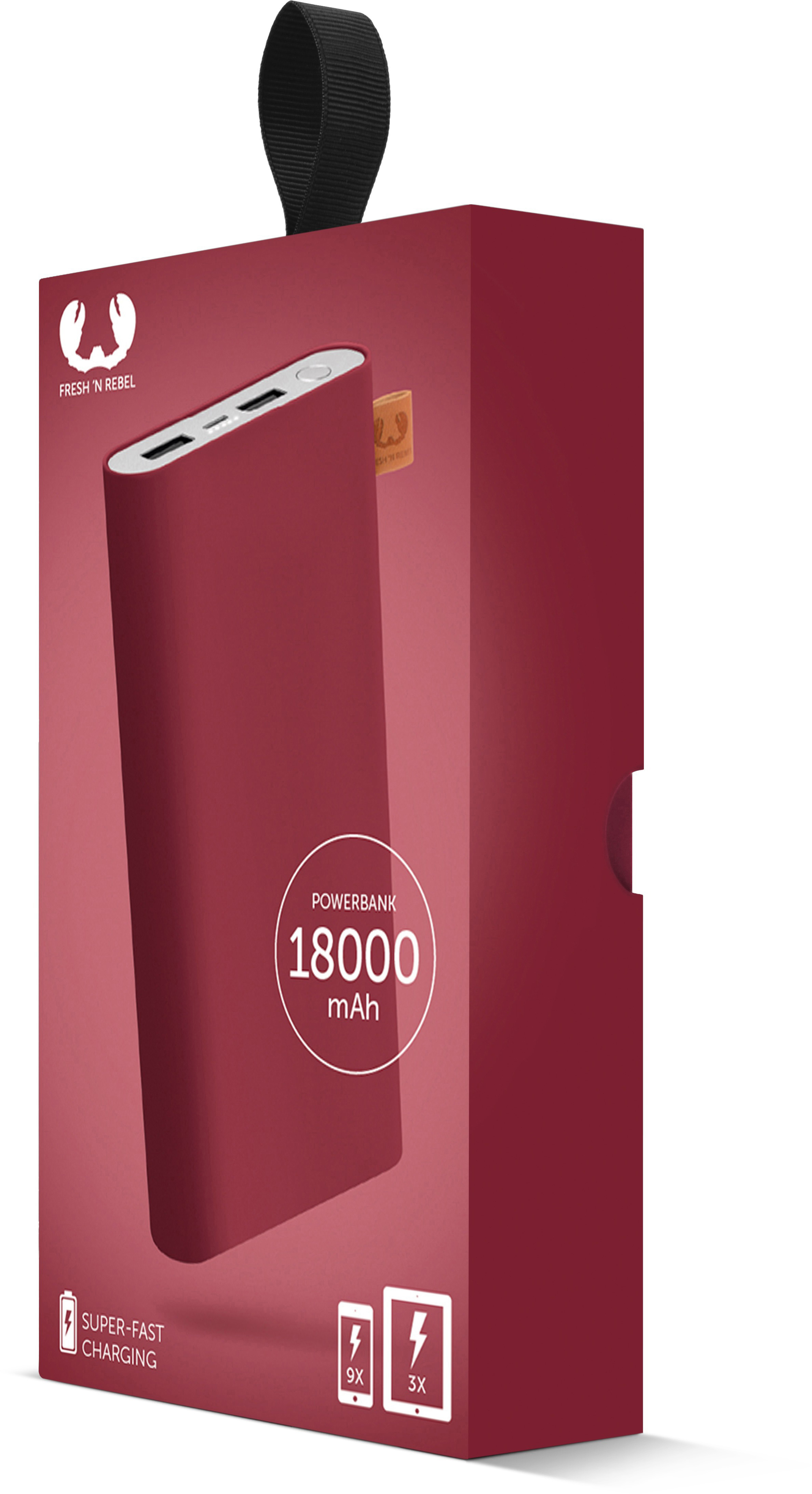 FRESH ‘N REBEL Ruby Powerbank 18000 mAh Rot