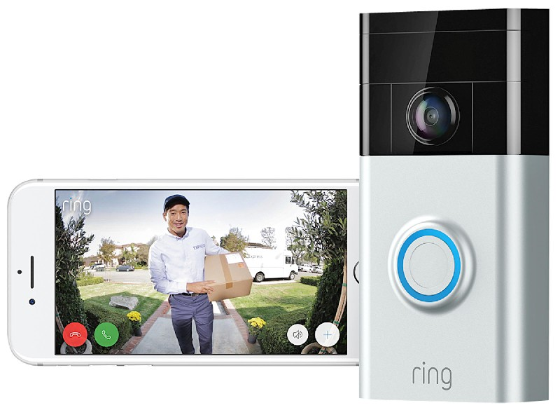 Videoportero - Ring Video Doorbell, Wifi, HD, Detención de movimiento, Plata