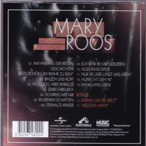 Die Rückseite einer Musik-CD mit Text über einen Künstler.