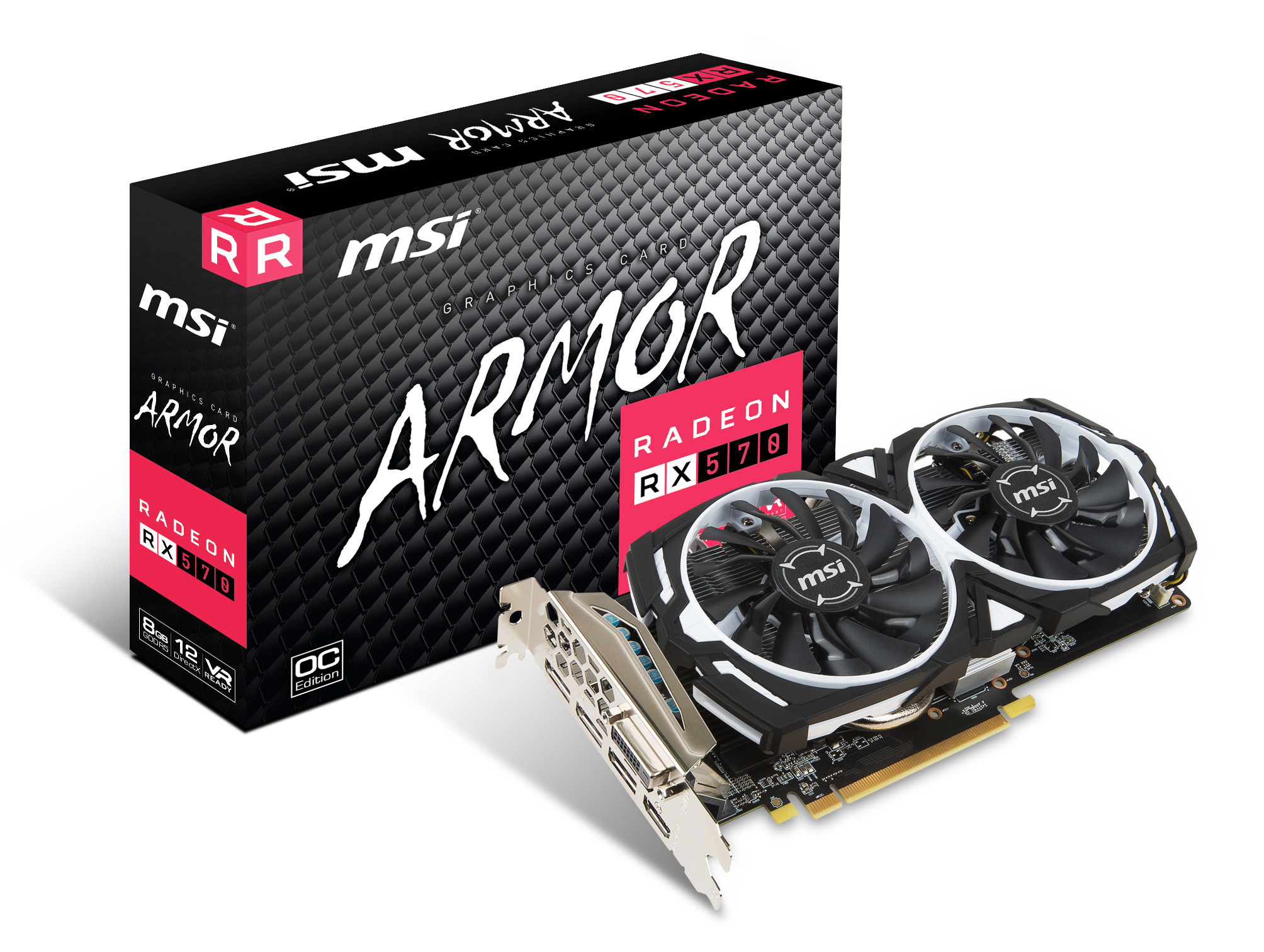MSI Radeon™ RX 570 Armor OC 8GB (V341-236R) (AMD, Grafikkarte)