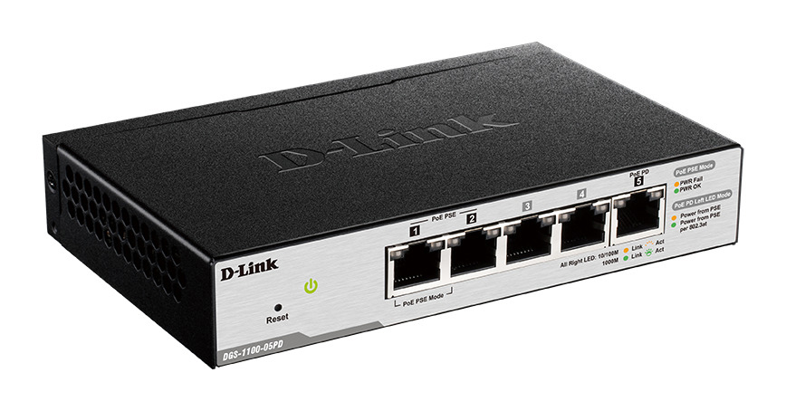 D-LINK DGS-1100-05PD  5-Port Gigabit PoE-Powered Smart Switch 5