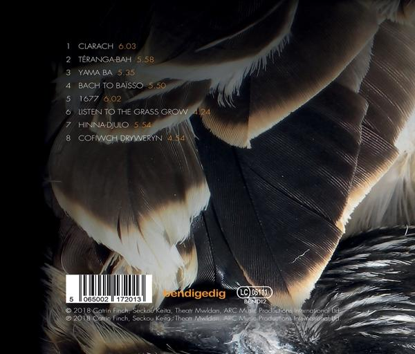 Albumcover mit Federn und Trackliste. Der Künstler ist Bendigedig.