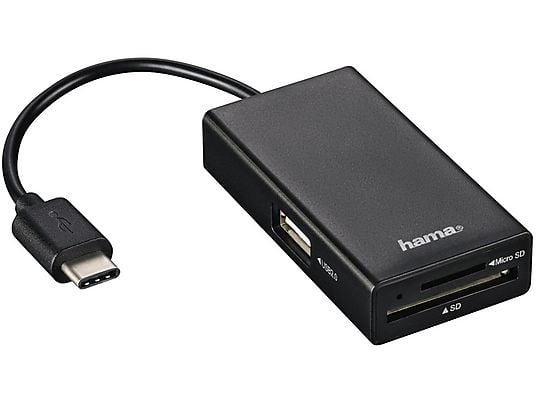 HAMA 54144 - USB-Hub und Kartenleser (Schwarz)