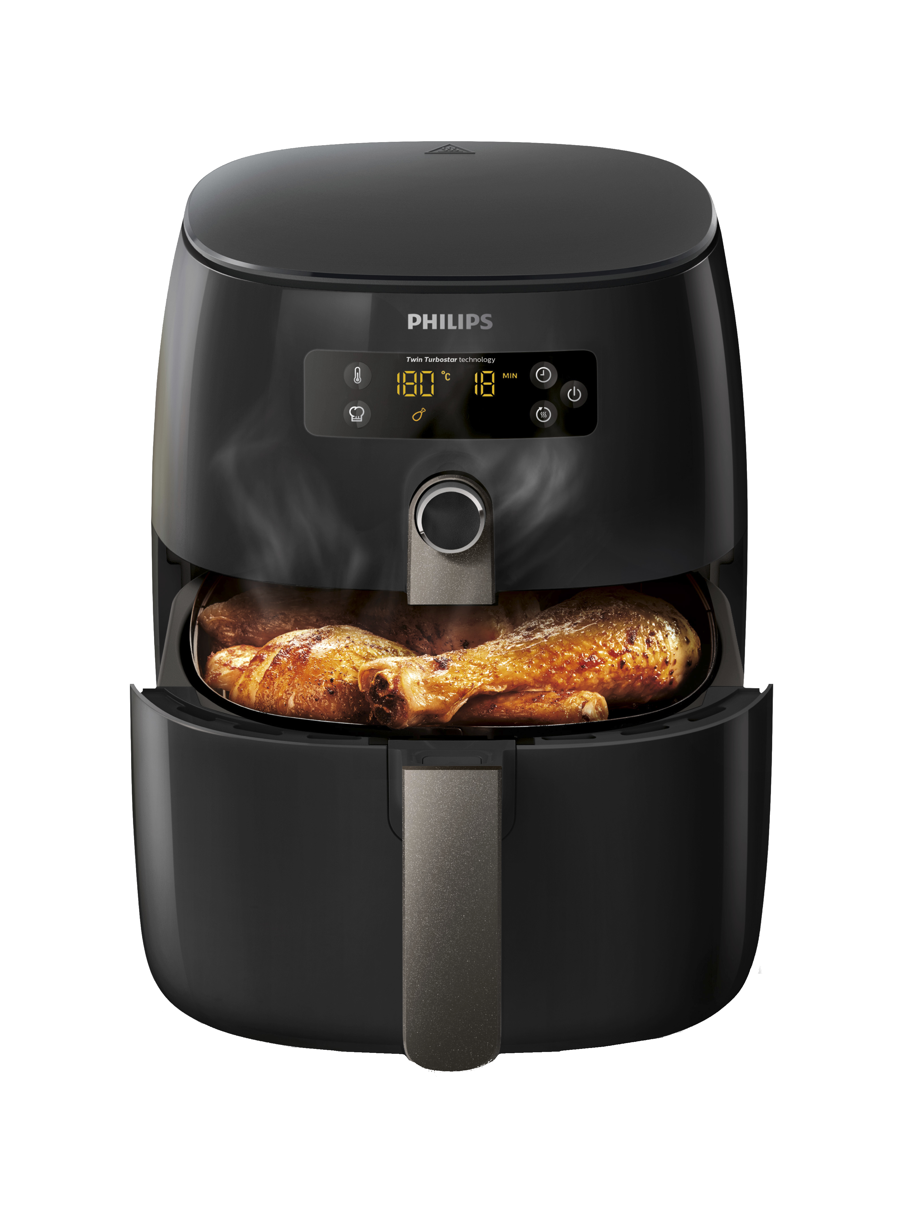 PHILIPS Heißluftfritteuse HD9641/90 Airfryer TurboStar, schwarz Heißluftfritteuse (800 g, 1425 Watt, Schwarz)