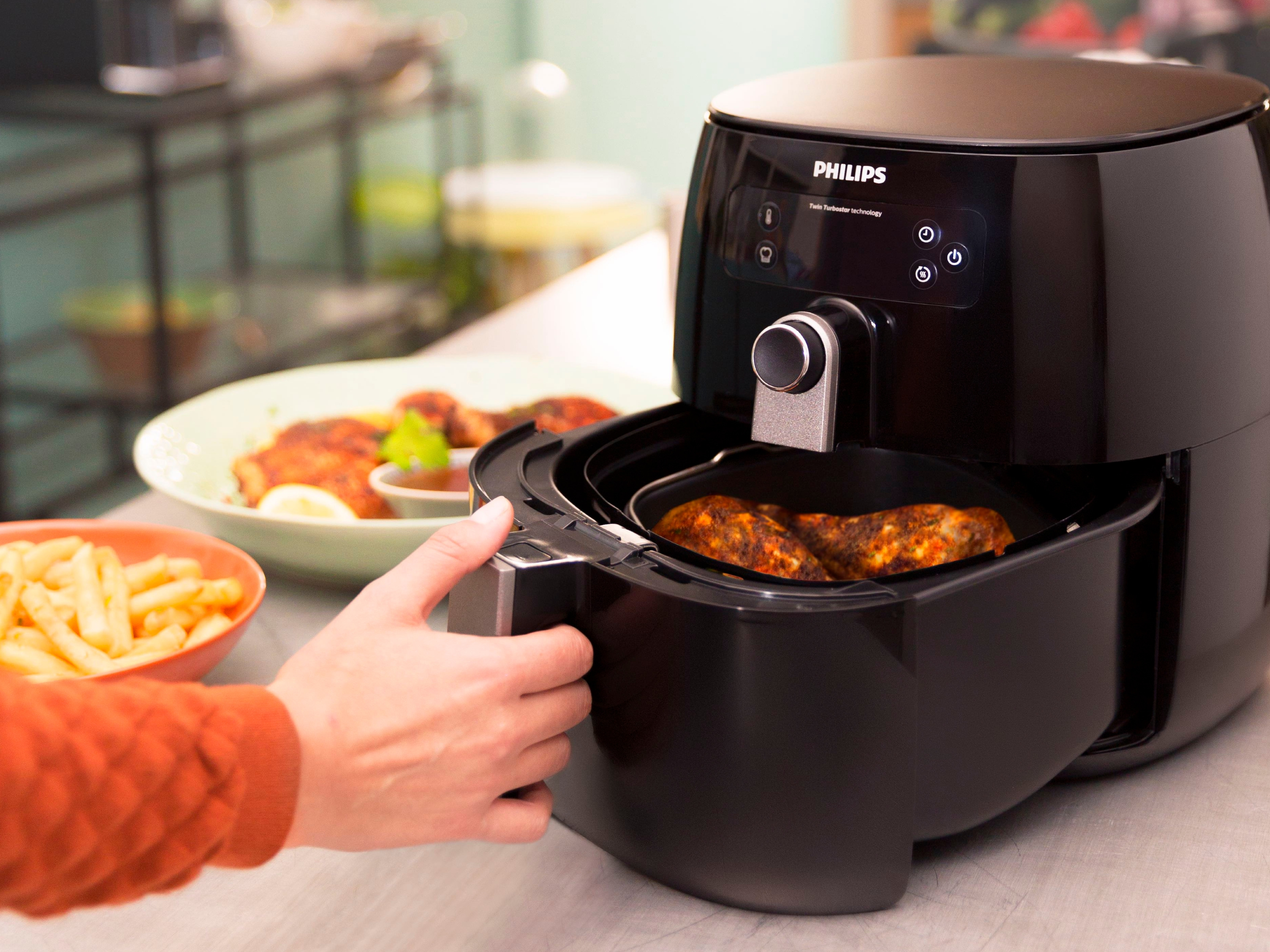 PHILIPS Heißluftfritteuse HD9641/90 Airfryer TurboStar, schwarz Heißluftfritteuse (800 g, 1425 Watt, Schwarz)