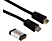 HAMA 122206 EXT. KIT CABLE HDMI+AD 0.75M BLK - HDMI-Kabel + Adapter (Schwarz)