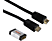 HAMA 122207 EXT. KIT CABLE HDMI+AD 1.5M BLK - HDMI-Kabel + Adapter (Schwarz)