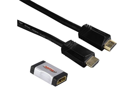 HAMA 122207 EXT. KIT CABLE HDMI+AD 1.5M BLK - Cavo HDMI + adattatore (Nero)