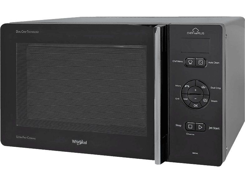 Microondas - Whirlpool MCP 346, 25 L, Grill, Plateado y negro