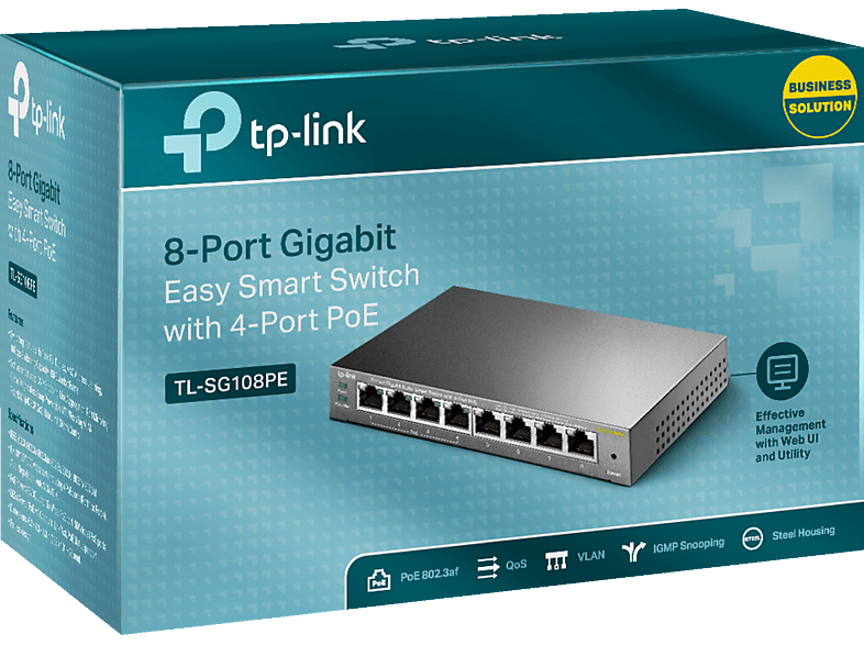 TP-LINK TL-SG108PE TL-SG108PE Netzwerk Switch 8 Port 1 GBit/s PoE-Funktion — Foto 5 von 5