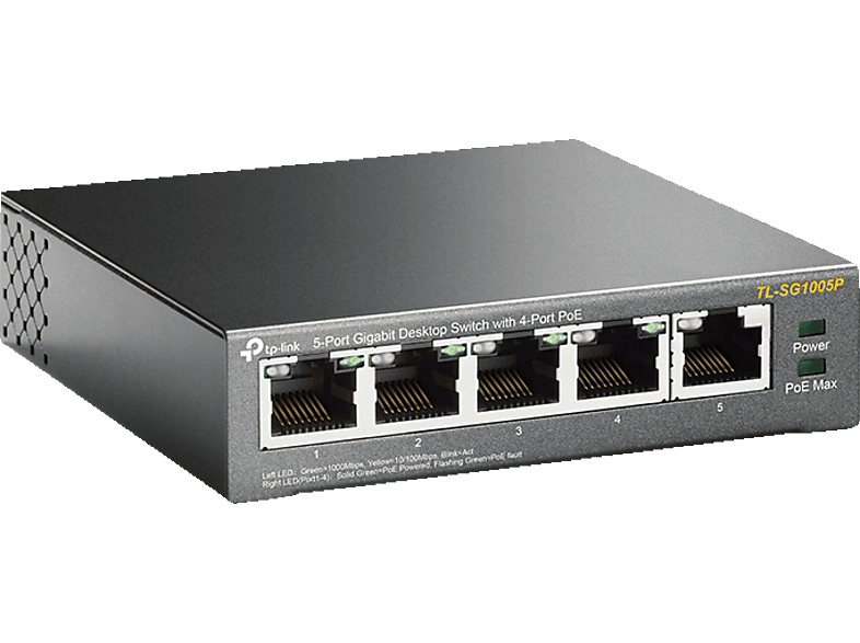 TP-LINK TL-SG1000 Desktop Gigabit Switch, schwarz (TL-SG1005P) — Foto 2 von 4