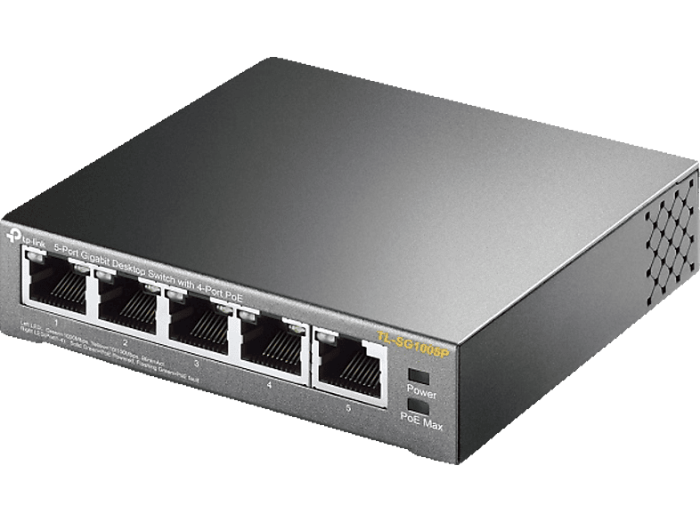 TP-LINK TL-SG1000 Desktop Gigabit Switch, schwarz (TL-SG1005P)