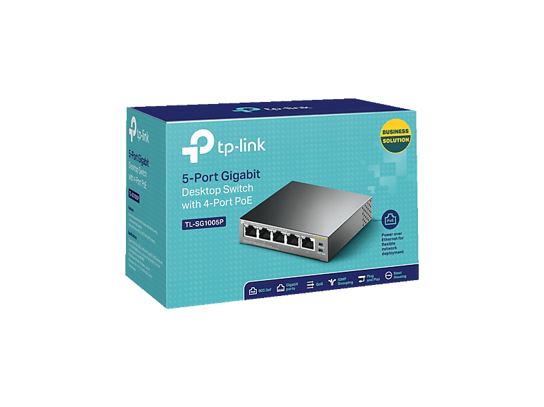 TP-LINK TL-SG1000 Desktop Gigabit Switch, schwarz (TL-SG1005P) — Foto 4 von 4