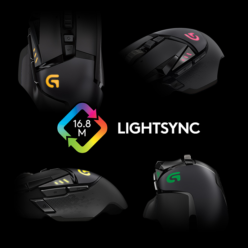LOGITECH G502 Proteus Spectrum Gaming Maus, Schwarz